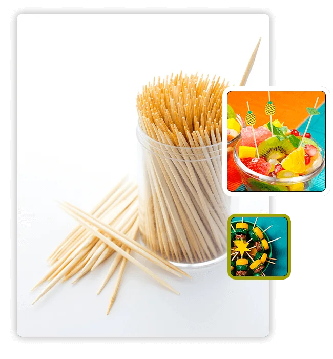 Palillero con palillos de madera